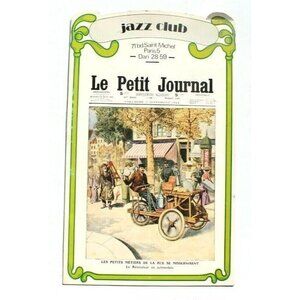 Vintage Jazz Club Le Petit Journal Die Cut Menu Saint Michel Paris France RARE